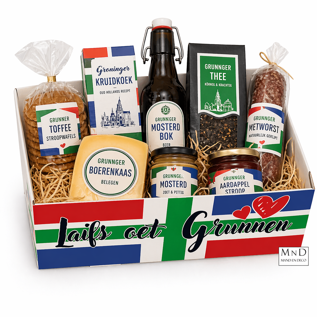 Laifs oet Grunnen kartonnen bakje 23x17x8CM, 2 zijden bedrukt.