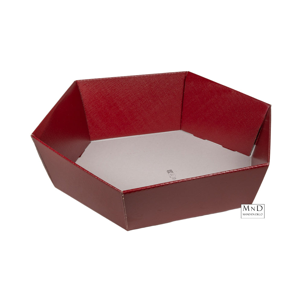 FIBRA BORDEAUX kartonnen hexagonaal mand  38x30x10cm