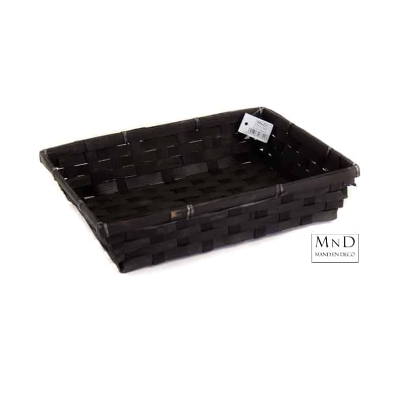 Bamboe mand antraciet 30x24x7cm
