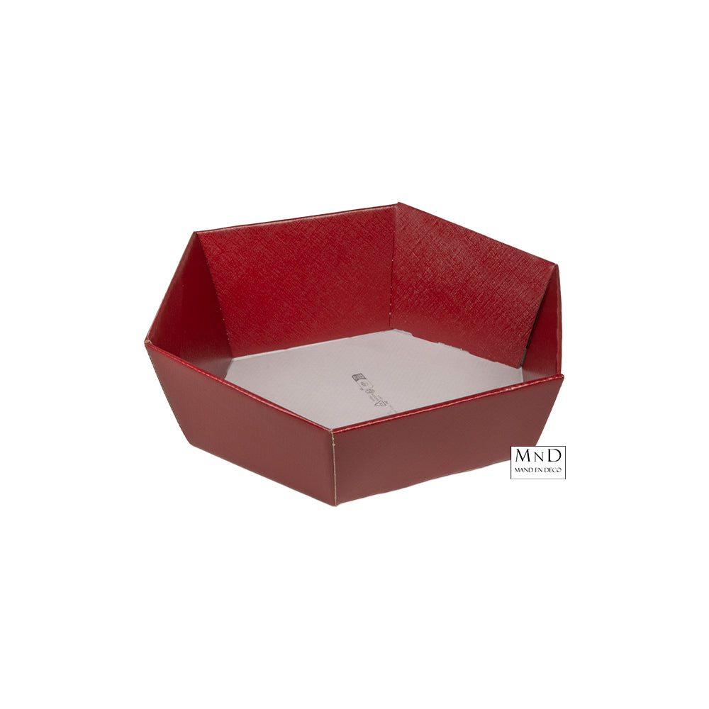 FIBRA BORDEAUX kartonnen hexagonaal mand  29x23x8,5cm