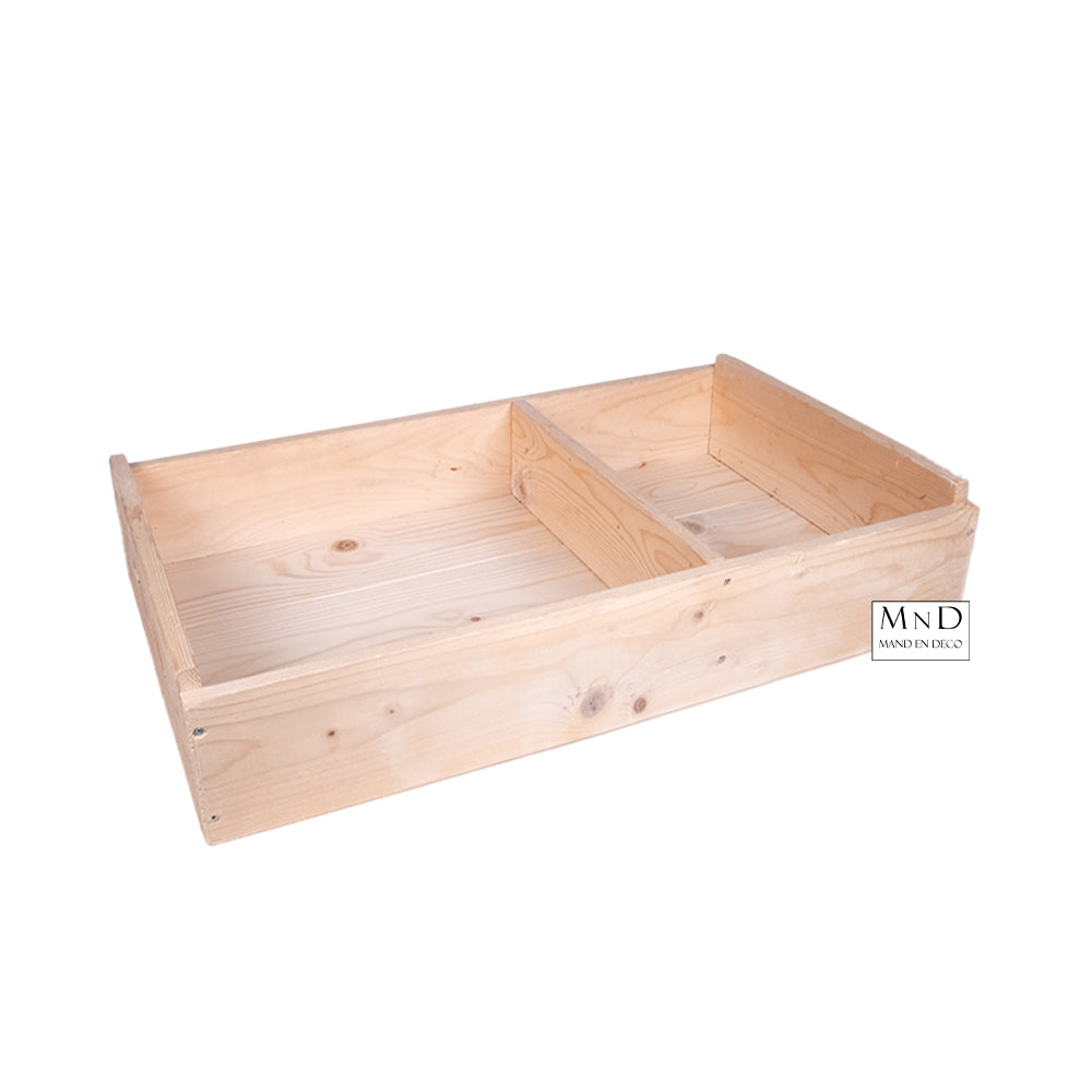 Fruitkist laag met tussen schot en handvat 50x30x10cm