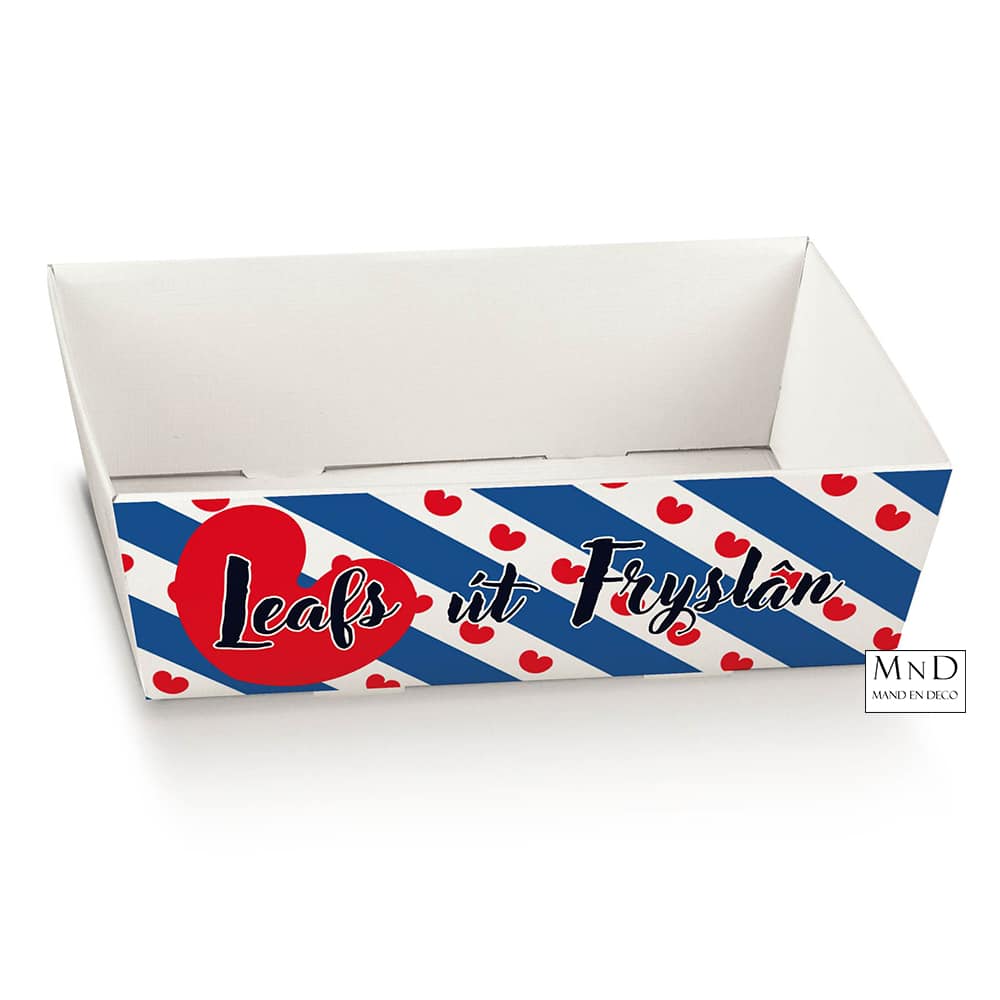 Leafs út Fryslan kartonnen bakje 29x21x9CM, 2 zijden bedrukt.