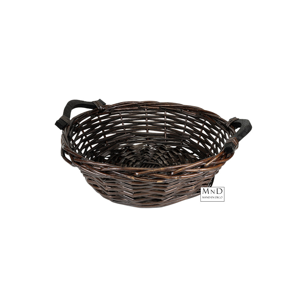 Madrid manden S bruin coffe met houten handvat 33x33x9cm