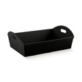 Mand karton rib zwart met greep 22x16x6cm (ondermaat)