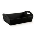 Mand karton rib zwart met greep 32x22x8,5cm (ondermaat)